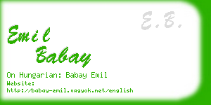 emil babay business card